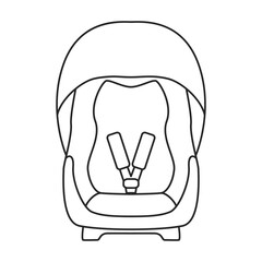 Car child seats vector outline icon. Vector illustration on baby seat white background. Isolated outline illustration icon of car child seats .