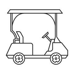 Golf cart vector outline icon. Vector illustration buggy car on white background. Isolated outline illustration icon of golf cart .