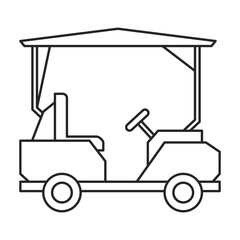 Golf cart vector outline icon. Vector illustration buggy car on white background. Isolated outline illustration icon of golf cart .