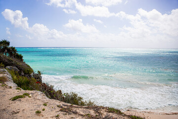 Caribbean Sea. Wild Beach In Mexico