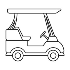 Golf cart vector outline icon. Vector illustration buggy car on white background. Isolated outline illustration icon of golf cart .