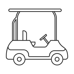 Golf cart vector outline icon. Vector illustration buggy car on white background. Isolated outline illustration icon of golf cart .