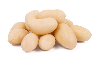 peanuts isolated on white background close up