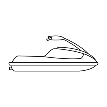 recommend clip art: Jet ski vector outline icon. Vector illustration jetski on white background. Isolated outline illustration icon of jet ski .