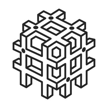 recommend clip art: Dice vector outline icon. Vector illustration cube game on white background. Isolated outline illustration icon of dice .