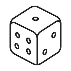 Dice vector outline icon. Vector illustration cube game on white background. Isolated outline illustration icon of dice .