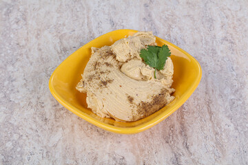 Traditional Jewish Hummus with olive oil