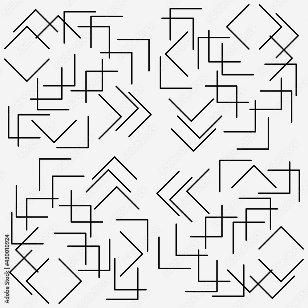 Poster abstract corner patter. seamless ornament with same corners.