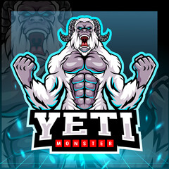 Yeti monster mascot. esport logo design