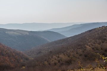 Beautiful landscape in the mountains at summer in daytime. Mountains at the sunset time. Azerbaijan, Caucasus.