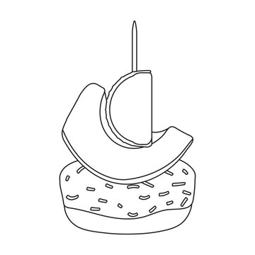 recommend clip art: Canape vector outline icon. Vector illustration food appetizer on white background. Isolated outline illustration icon of canape .