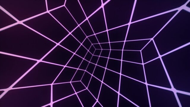 Cyber Cube grid graphic template animation loop. Retro wave style animation