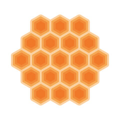 Vector honeycomb logo. Hexagon grid cells. Vector flat illustration.