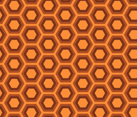 Retro vector honeycomb pattern. Hexagon tile seamless background