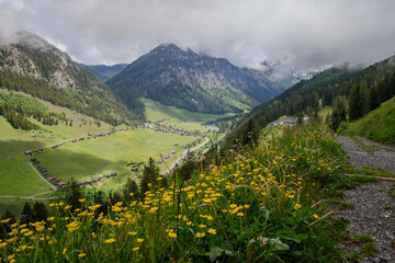 Naklejka na ściany i meble Beautiful alpine landscape in Liechtenstein.