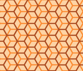 Vector pattern with hexagon grid. Seamless retro pattern.