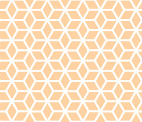 Geometric pattern with rhombus. Mosaic grid seamless background. Beige retro pattern.