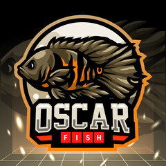 Oscar fish mascot. esport logo design