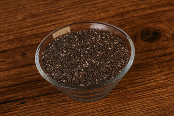 Seasoning chia seeds in the bowl