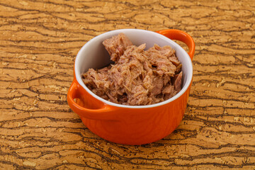 Canned tuna fillet for salad