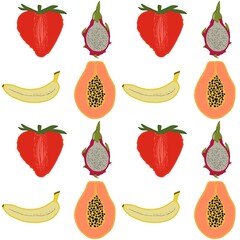 
fruits isolated on white background