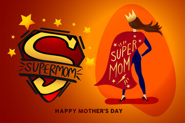 Happy Mother`s Day Vector Illustration background for Mother's Day. Best mom ever greeting card