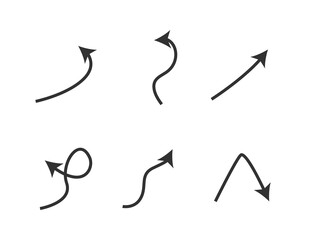 Arrow, doodle, drawing, sketch icon set. Vector illustration.