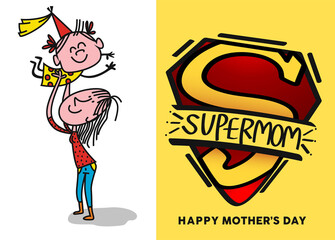Happy Mother`s Day Vector Illustration background for Mother's Day. Best mom ever greeting card