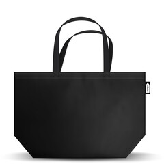 Cotton bags, RPET realistic corporate identity mock-up items template transparent background. Vector illustration isolated.