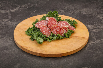 Iberian pork Fuet sausage slices
