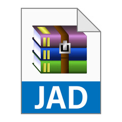 Modern flat design of JAD archive file icon for web