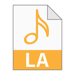 Modern flat design of LA file icon for web