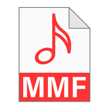 Modern flat design of MMF file icon for web