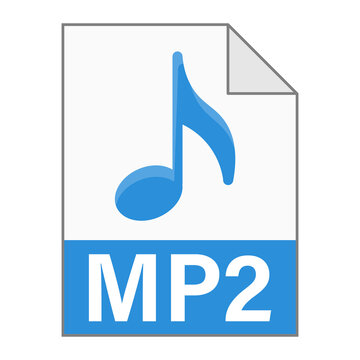 Modern flat design of MP2 file icon for web