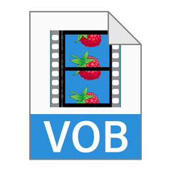 Modern flat design of VOB illustration file icon for web