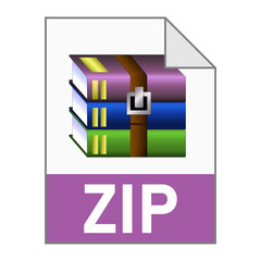 Modern flat design of ZIP archive file icon for web