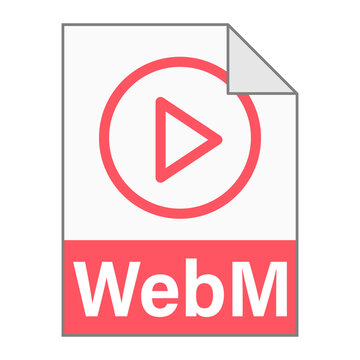 Modern flat design of WebM file icon for web