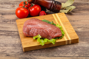 Raw beef piece for cooking