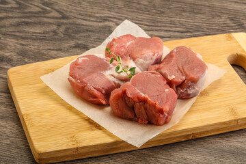 Raw pork tenderloin for cooking