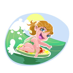 Obraz na płótnie Canvas surfing girl