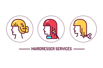 Hairdresser service color line concept. Beauty industry.