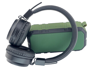 mini bluetooth loudspeaker and wireless headphones