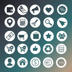 Shopping flat icons. Vector illustration eps10