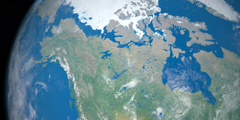 Northwest Passage in planet earth, aerial view from outer space © Manuel Mata