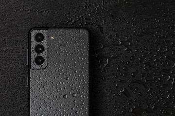 Samsung Galaxy S21 Phantom Grey in waterdrops - obrazy, fototapety, plakaty