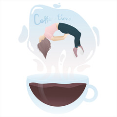 Coffee time. Relaxation break with a cup of coffee.
Coffee break drink, relaxation with caffeine
