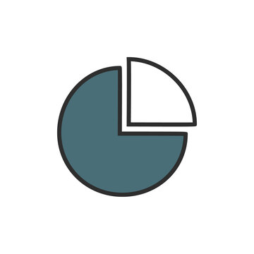 Business Pie chart Filled Line Icon. Data analytics flat icon, seo & development, marketing sign, a colorful solid pattern on a white background, eps 10.