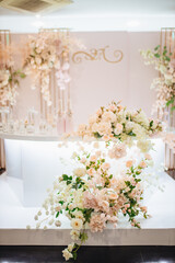 wedding interior with flowers