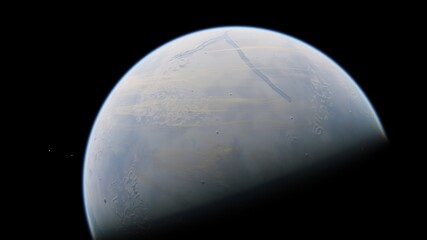 earth-like planet in far space, planets background 3d render