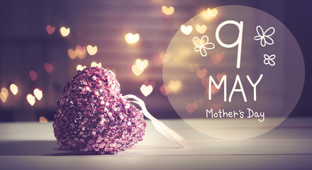 Mother's Day message with a pink heart